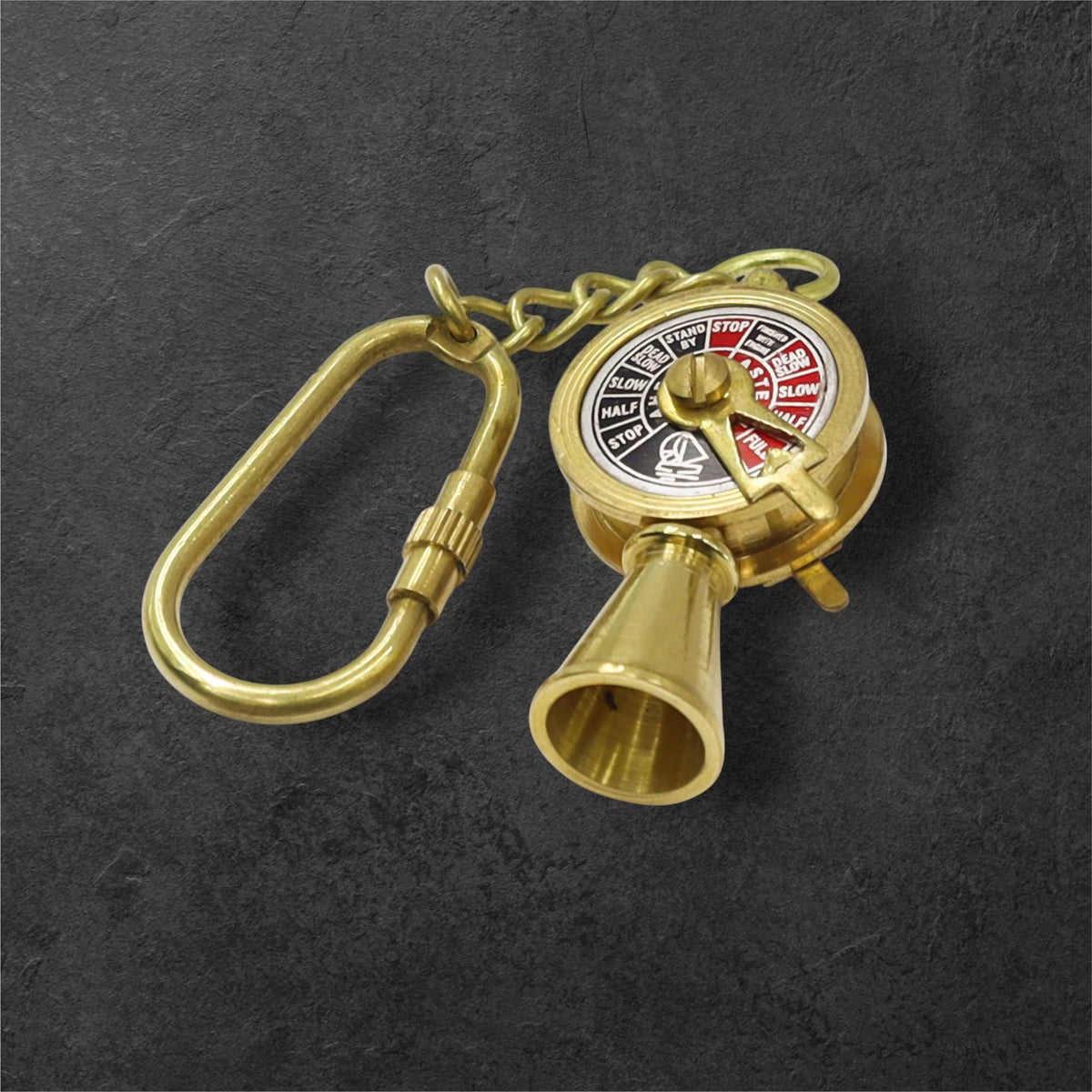 Brass Ship Engine Telegraph Keychain