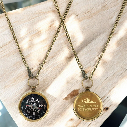 Personalized Birthday Compass Necklace Gift