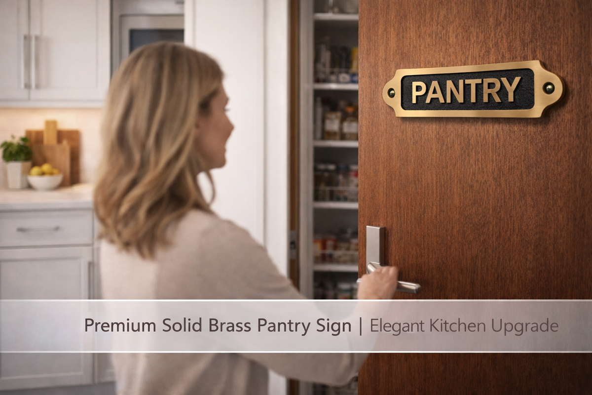 Solid Brass Pantry Door Plaque