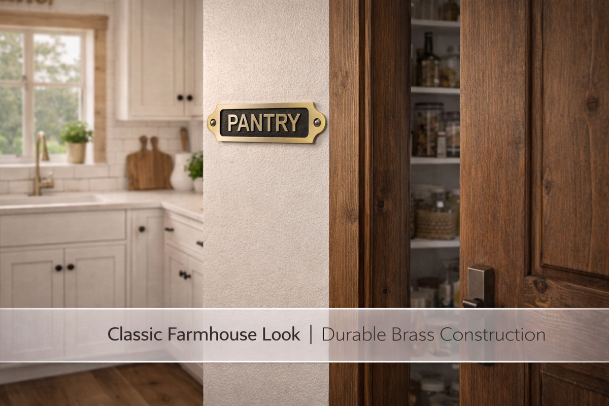 Solid Brass Pantry Door Plaque