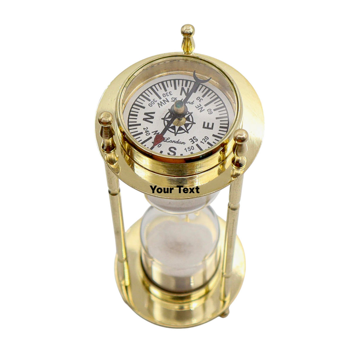 Personalised Sand Timer with Clock and Compass