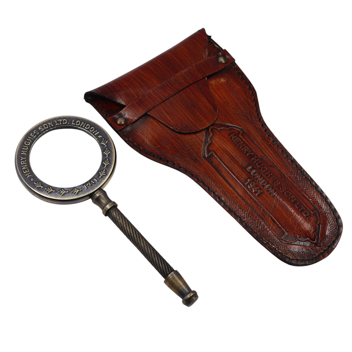 Bronze Magnifier with Leather Case
