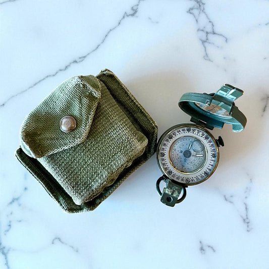 Antique Stanley London Prismatic Marching Fluid Filled Compass
